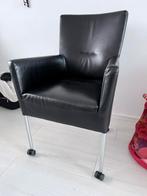 Eetkamer stoelen ECHT leer 6 stuks, Huis en Inrichting, Stoelen, Ophalen, Zwart, Leer, Zo goed als nieuw