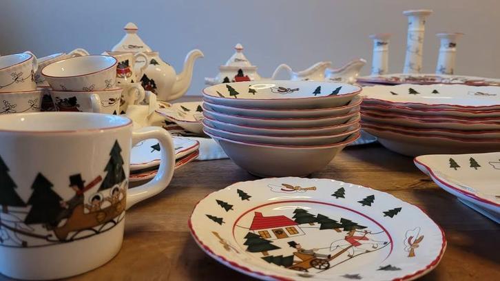 Wedgwood Masons Christmas Village 1983 fans, Huis en Inrichting, Keuken | Servies, Zo goed als nieuw, Wedgwood, Porselein, Ophalen