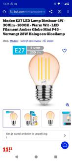Led lamp dimbaar 1800k E27 360lm 4w peertje nieuw zeer warm, Led-lamp, Minder dan 30 watt, Nieuw, E27 (groot)