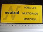 sticker neutral logo multigrade motoroil oil olie, Verzenden, Zo goed als nieuw, Merk