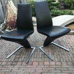 2 IZGS Rolf Benz 7800 stoelen stoel modern leer zwart, Huis en Inrichting, Stoelen, Ophalen, Zwart, Leer, Zo goed als nieuw