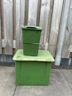2 groene bakjes - GFT - gifbak - GRATIS, Ophalen, Zo goed als nieuw, Kunststof, Minder dan 50 cm