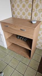 Houten kastje met lade en planken, Huis en Inrichting, Ophalen, Gebruikt, Modern