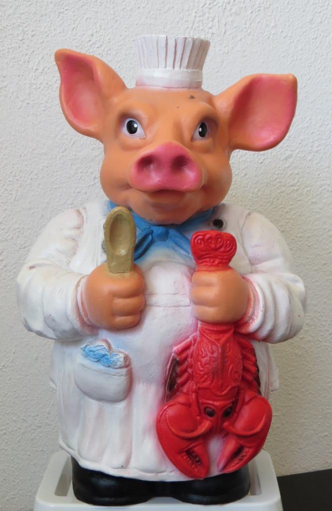 Spaarpot varken als KOK, Verzamelen, Spaarpotten, Zo goed als nieuw, Dier, Kunststof, Ophalen of Verzenden