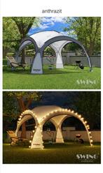 SWING Paviljoen met led verlichting antraciet 350 cm, Ophalen of Verzenden, Nieuw, Paviljoen