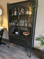 Stoere Industriële buffetkast bepure metaal/glas, Ophalen, 50 tot 100 cm, 150 tot 200 cm, 25 tot 50 cm