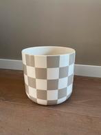 Bloempot checkerboard beige / wit, Tuin en Terras, Bloempotten, Ophalen, Rond, Binnen, Zo goed als nieuw