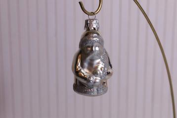 Kerstbal kerstman zilver antiek vintage glitter kerst beschikbaar voor biedingen