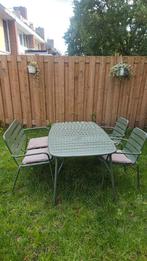 Groene Aluminium Tuinset - Tafel & 2Stoelen en bank, Tuin en Terras, Tuinsets en Loungesets, 4 zitplaatsen, Gebruikt, Aluminium
