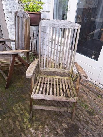 Teakhouten verstelbare tuinstoelen 4stuks