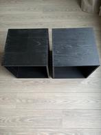 2 Leuke houten (opberg) tafeltjes, Huis en Inrichting, Tafels | Bijzettafels, Ophalen, Minder dan 45 cm, Minder dan 55 cm, Gebruikt