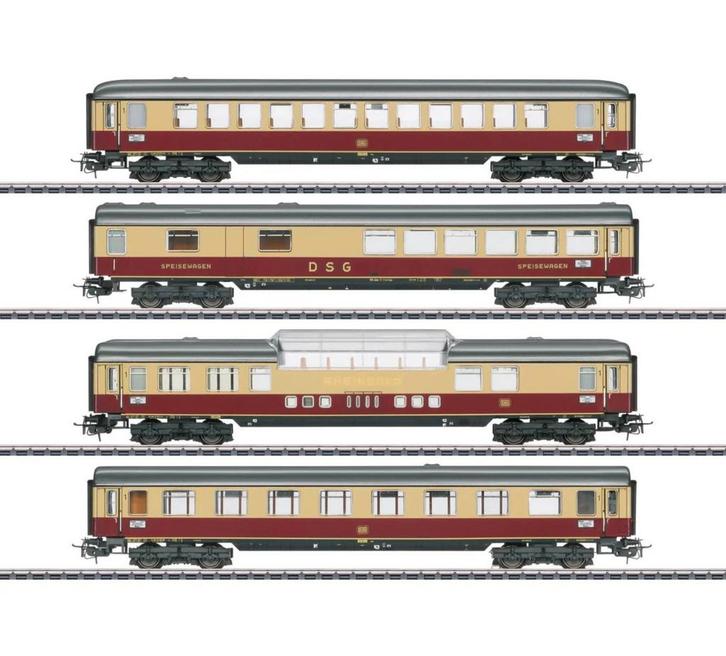 Marklin HO 40851 Set Rheingold-rijtuigen "Tin Plate", Hobby en Vrije tijd, Modeltreinen | H0, Nieuw, Wagon, Wisselstroom, Märklin