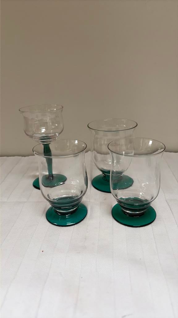 4 glazen Agno WJ Rozendaal Kristalunie Maastricht, Antiek en Kunst, Antiek | Glas en Kristal, Ophalen of Verzenden