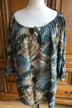tuniek blauw bruin tinten maat 50-52 X-Two, Kleding | Dames, Grote Maten, Blauw, Blouse of Tuniek, X-two, Ophalen of Verzenden