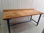 Overtoom werkbank, stalen onder frame en massief hout blad, Doe-het-zelf en Verbouw, Werkbanken, Ophalen, Gebruikt, 170 cm of meer