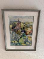 Aquarel van Jules Berkhof - Kerk Slenaken, Ophalen of Verzenden