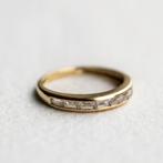 Vintage 9K gouden H. eternity ring met cz - 16.75, Verzenden, Met edelsteen, Dame, Goud