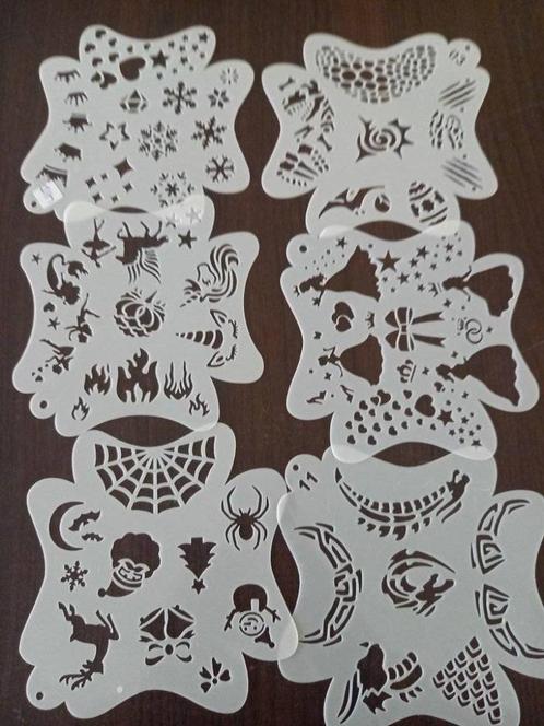 schmink sjablonen set no3 opruiming maar 1x op=op, Hobby en Vrije tijd, Feestartikelen, Nieuw, Schmink, Carnaval, Ophalen of Verzenden
