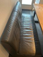 Eethoekbank - Donkergrijs - 140cm breed, Ophalen, Minder dan 75 cm, Tweepersoons, Leer