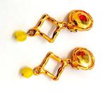 Prachtige oorbellen clips verguld Murano Kattenoog glaskrale, Sieraden, Tassen en Uiterlijk, Oorbellen, Overige materialen, Verzenden