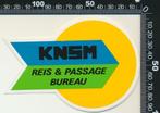 Sticker: KNSM - Reis en Passage Bureau, Verzamelen, Stickers, Ophalen of Verzenden