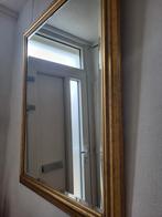 Grote goudkleurige spiegel, Huis en Inrichting, Woonaccessoires | Spiegels, 75 tot 100 cm, 100 tot 150 cm, Rechthoekig, Zo goed als nieuw