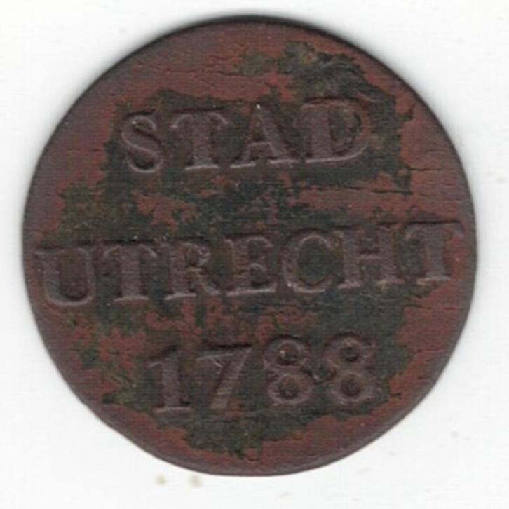 25-2166 Utrecht 1 duit 1788, Postzegels en Munten, Munten | Nederland, Losse munt, Overige waardes, Vóór koninkrijk, Verzenden