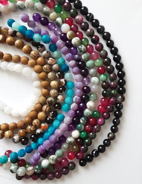OPRUIMING Nieuwe restant strengen NATUURSTEEN kralen (23), Hobby en Vrije tijd, Kralen en Sieraden maken, Nieuw, Kraal, Ophalen of Verzenden