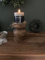 Houten kandelaar teakhout 15 cm, Bruin, Nieuw, Ophalen of Verzenden, Nvt