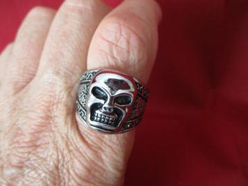 Skull Biker ring Ø 20,7 mm beschikbaar voor biedingen