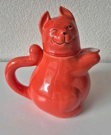 Jan Kruis Rode Kater Theepot Origineel, Verzamelen, Stripfiguren, Zo goed als nieuw, Gebruiksvoorwerp, Ophalen of Verzenden