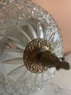 Vintage plafonnière messing armatuur geslepen glas, Huis en Inrichting, Ophalen of Verzenden, Zo goed als nieuw, Glas, Vintage