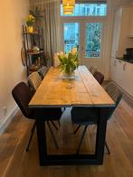 6 Eetkamerstoelen - Groen, Grijs, Zwart, Ophalen, Gebruikt, Overige kleuren, Stof