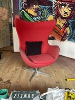 Rode Ei-vormige Draaifauteuil, Huis en Inrichting, Fauteuils, Ophalen, Gebruikt, Minder dan 75 cm, 75 tot 100 cm