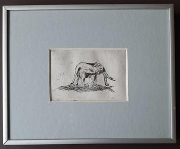 Olifant - pentekening? gravure? beschikbaar voor biedingen