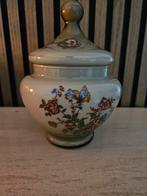 Glazen Pot met Deksel - Vlinder & Bloemen, Ophalen of Verzenden
