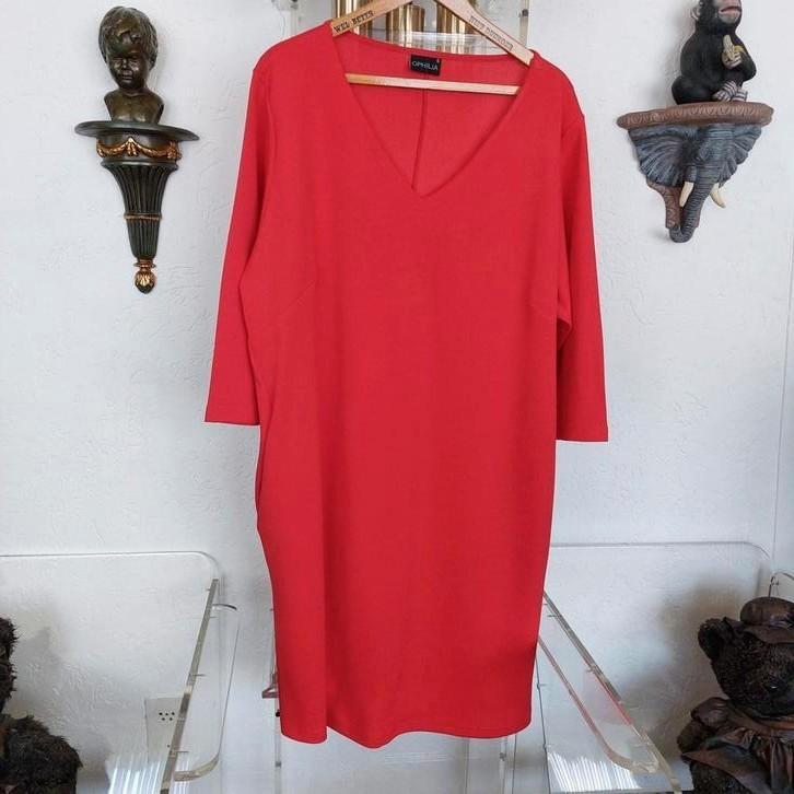 Jurk/Tuniek van het merk Ophilia.  Maat 5 (50/52), Kleding | Dames, Grote Maten, Zo goed als nieuw, Jurk, Rood, Verzenden