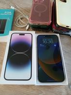 Iphone 14 pro max met lader en hoesjes, Telecommunicatie, Mobiele telefoons | Apple iPhone, 128 GB, Paars, Ophalen of Verzenden
