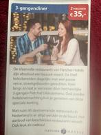 Fletcher Hotels 3-gangendiner Voordeelbon, Tickets en Kaartjes, Twee personen