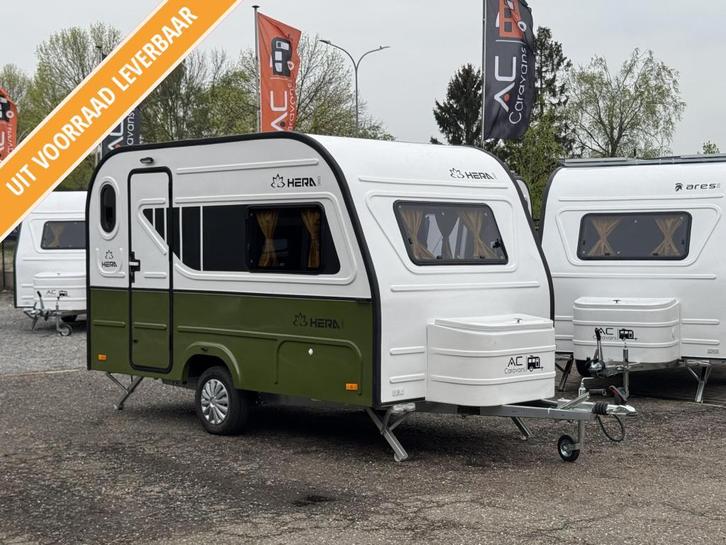 AC CARAVANS HERA 380 -GROEN -4 PERSOONS -NIEUW -ALKO -720KG, Caravans en Kamperen, Caravans, Bedrijf, tot en met 4, 500 - 750 kg