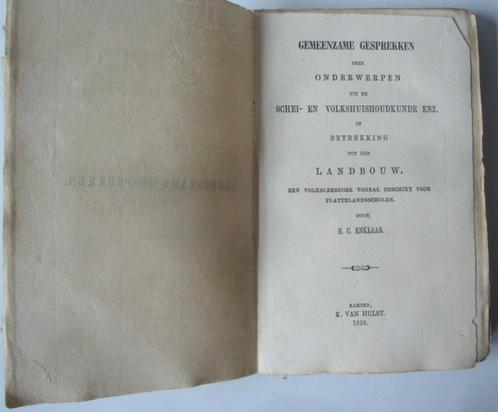 E.C. Enklaar 1858 en 1859 Scheikunde en volkshuishoudkunde,, Antiek en Kunst, Antiek | Boeken en Bijbels, Ophalen of Verzenden