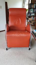 Vintage design 6021 fauteuils Jan des Bouvrie, Minder dan 75 cm, Design, Gebruikt, Leer