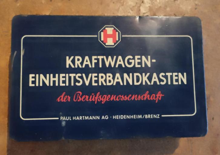 Vintage verbandtrommel Hartmann, Verzamelen, Blikken, Gebruikt, Overige, Overige merken, Ophalen of Verzenden