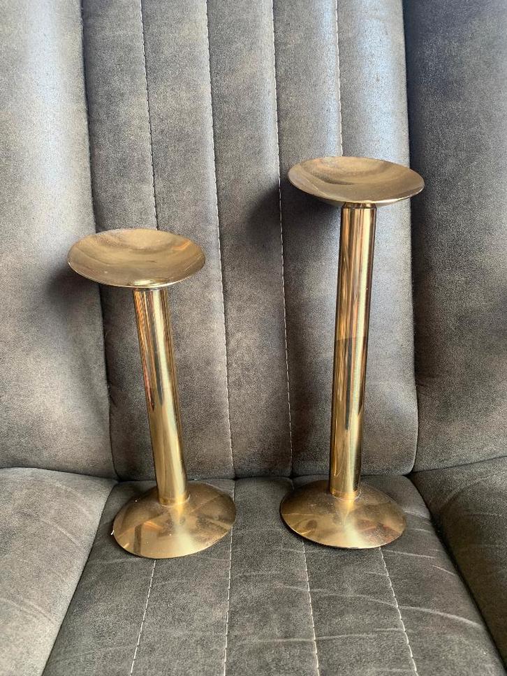 2 Kandelaars voor kaarsen, Huis en Inrichting, Woonaccessoires | Kandelaars en Kaarsen, Zo goed als nieuw, Kandelaar, Minder dan 25 cm