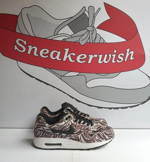 Nike Air Max 1 GS Zebra Animal EU 40, Kleding | Dames, Schoenen, Zo goed als nieuw, Sneakers of Gympen, Bruin, Ophalen of Verzenden