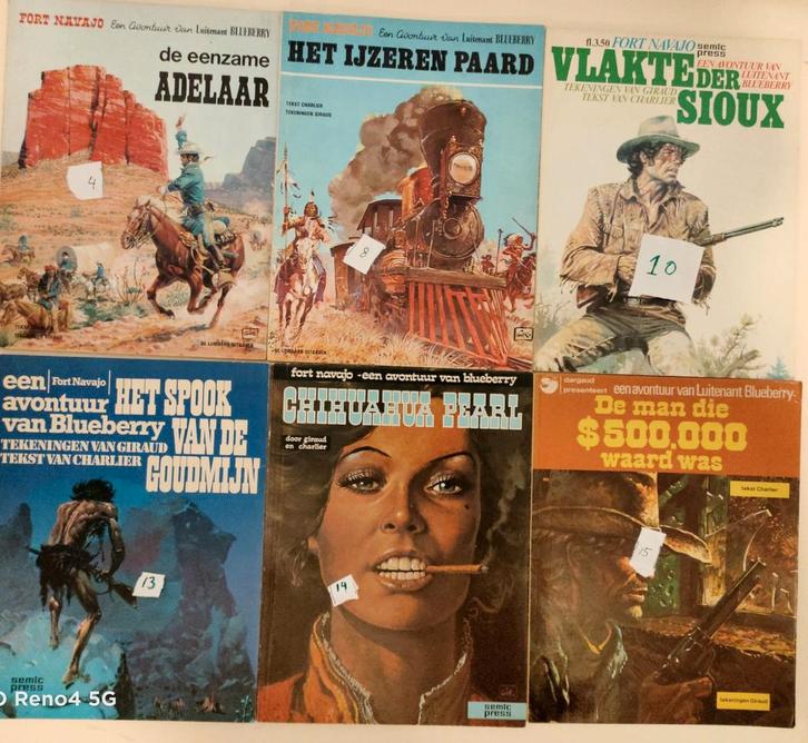 Blueberry 1e editie's (mint)nummers:4-8-10-13-14-15-21:€13 p, Boeken, Stripboeken, Zo goed als nieuw, Meerdere stripboeken, Ophalen of Verzenden