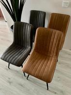 4 eetkamerstoelen congnac en donkergrijs prijs per stuk, Huis en Inrichting, Stoelen, Ophalen, .., Geen, Zo goed als nieuw