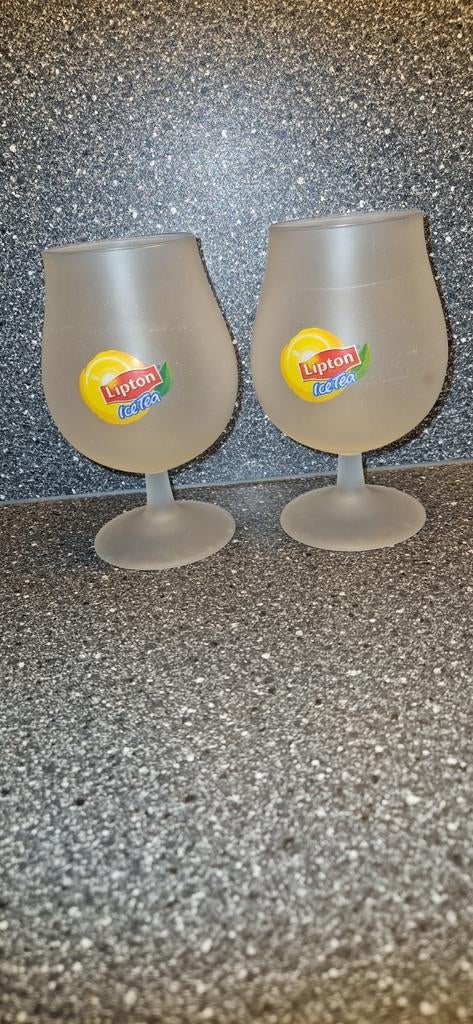 2 Lipton Ice Tea Glazen - Limited Edition, Ophalen of Verzenden, Gebruikt
