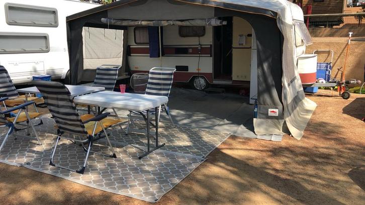 Kip Caravan KT470 Costa Brava - Retro Compleet!, Caravans en Kamperen, Caravans, Particulier, tot en met 4, Treinzit, Overige merken