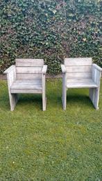 steigerhout tuinstoelen 2 stuks, Tuin en Terras, Ophalen, Gebruikt, Hout
